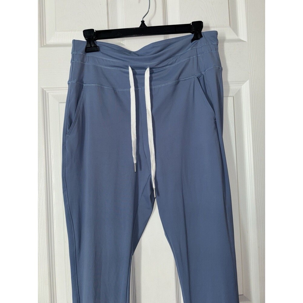 Halara L Large Petite Blue Joggers Athletic Pants Zipper Coin Pocket  Tie Waist